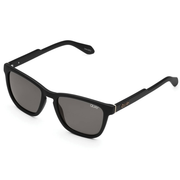 QUAY Hardwire Polarized Sunglasses Matte Black Frame Smoke Grey Lens Unisex NWT - Picture 6 of 11